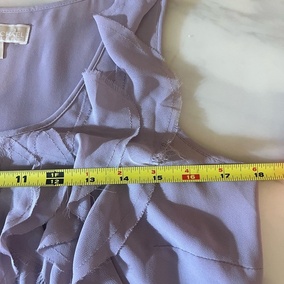 Michael Kors Women’s Size 8 Chic Ruffled Sleeveless Top Light Lavender Tank - Picture 5 of 6